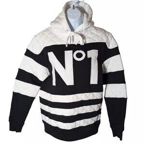 URBAN HERITAGE SWEATSHIRT QUILTED sweater Sz SMALL BLACK WHITE TRULY STUNNING !